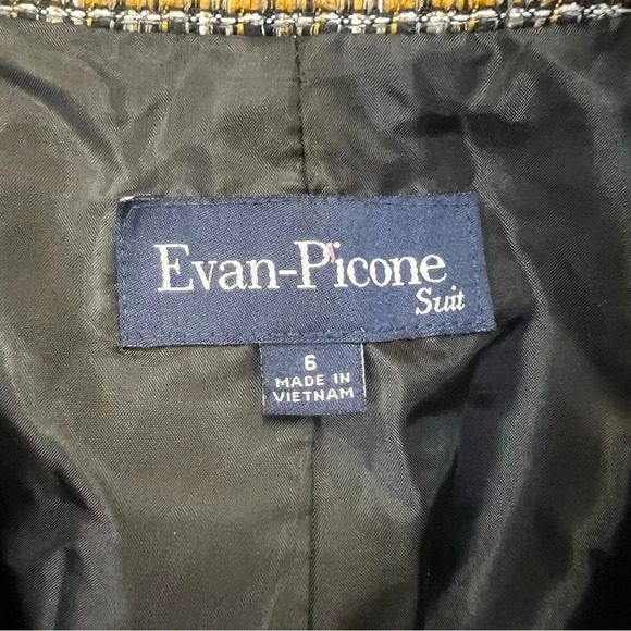 Evan Picone Suit three button tweed jack with front pockets size 6 - Picture 9 of 9